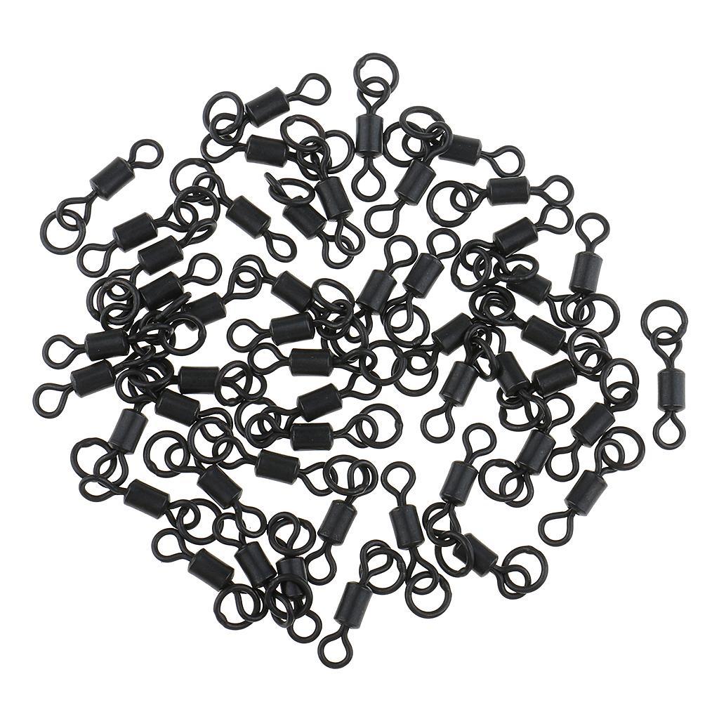 100Pcs Flexible Fishing Rolling Swivels Hook Line Connector for Carp Fishing Terminal Tackle