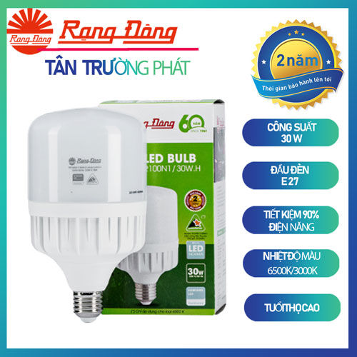 Bóng đèn LED BULB Trụ 30W Rạng Đông Model: TR100N1/30W.H