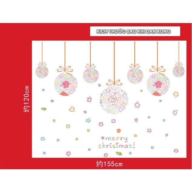 Decal trang trí tường Noel - Rèm Dây giáng sinh rối Loạn độc đáo