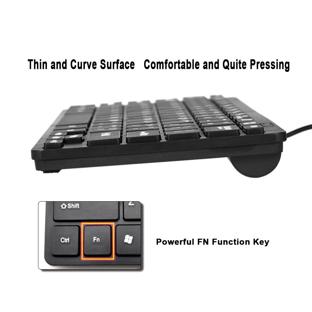 Bàn phím K-1000 USB có dây mini 78 Phím chống thấm nước cho Máy tính xách tay Máy tính để bàn Máy tính Văn phòng