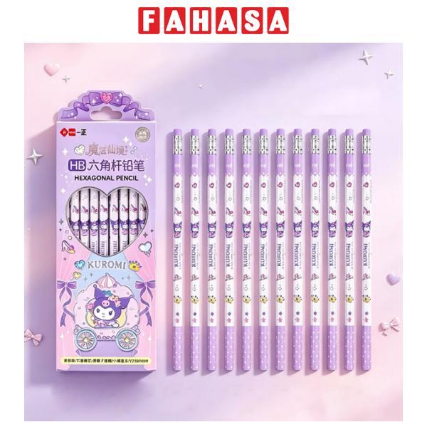 Hộp 10 Bút Chì Lục Giác HB Kuromi - iiGEN YZ880689