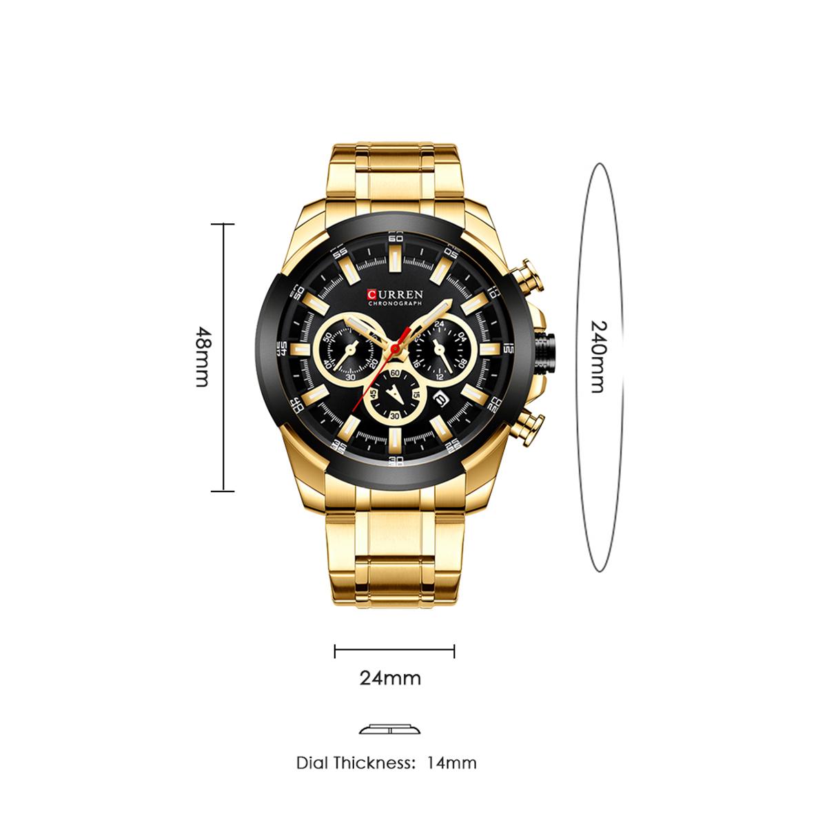 Đồng hồ đeo tay Quartz Man CURREN 8361 dành cho nam Đồng hồ có lịch chỉ ngày dạ quang chống thấm nước