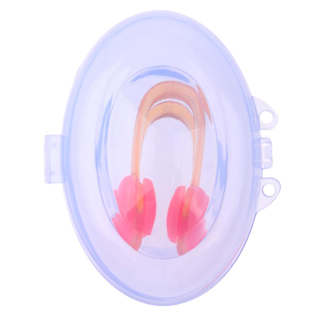 2xMen Women Soft Silicone Swim Swimming Nose Clip with Storage Case Orange