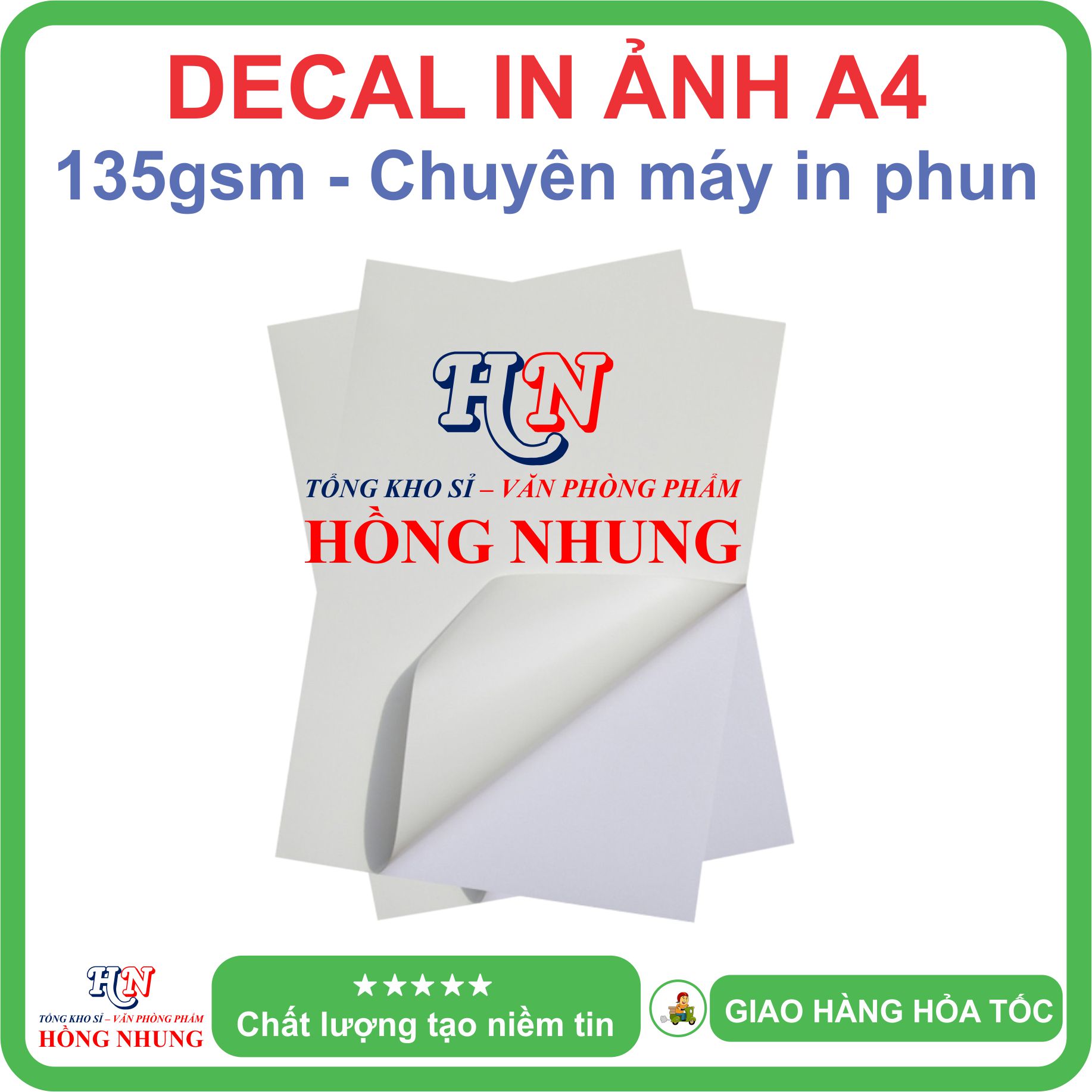 [SALE] Xấp 50 Tờ Decal In Ảnh A4 Parrot - Chuyên dùng cho máy in phun, Giúp Bạn In Ấn Tem Nhãn chuyên nghiệp