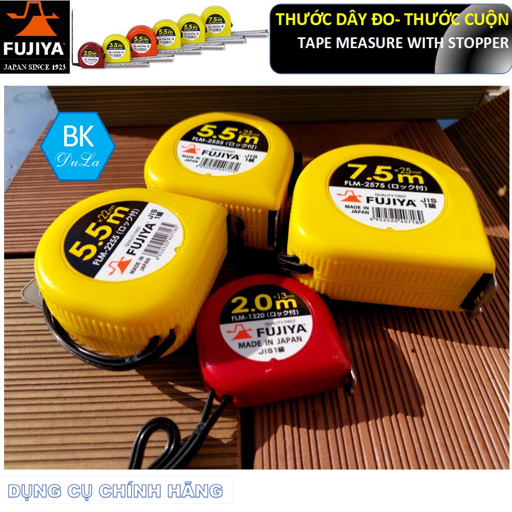 Thước dây- Thước cuộn 22mm 2.5M Fujiya FLM-2255 GENUINE- Made in Japan