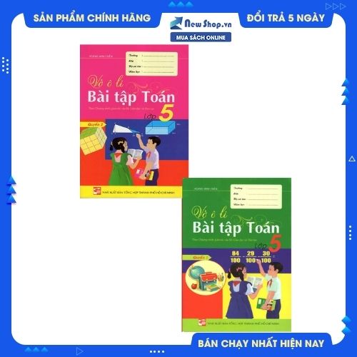 COMBO VỞ Ô LI BÀI TẬP TOÁN LỚP 5 (BỘ 2 CUỐN)