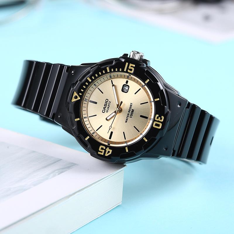 Đồng Hồ Casio Nữ Đồng Hồ Casio Chính Hãng Casio Dây Nhựa LRW200H - 9E Mặt Vàng Gold Fullbox.