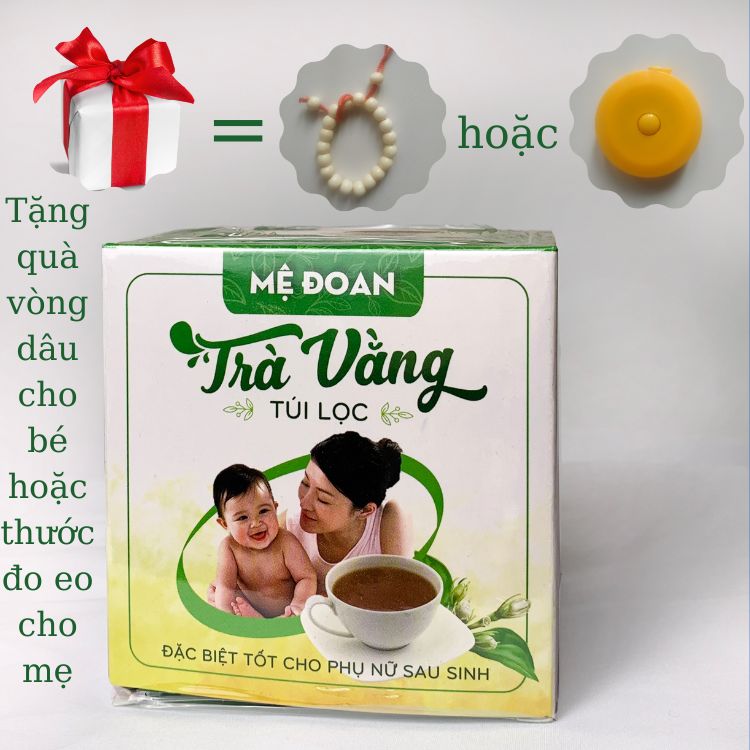 Trà Vằng Túi Lọc Lợi Sữa Mệ Đoan Cho Mẹ Sau Sinh Chè Vằng Lợi Sữa Vóc Dáng Thon Gọn Trà Vằng Sẻ Hộp 30 túi 5gr Kèm Quà Tặng Vòng Dâu Ngủ Ngon cho Bé hoặc Thước Đo Eo Thon Gọn cho Mẹ