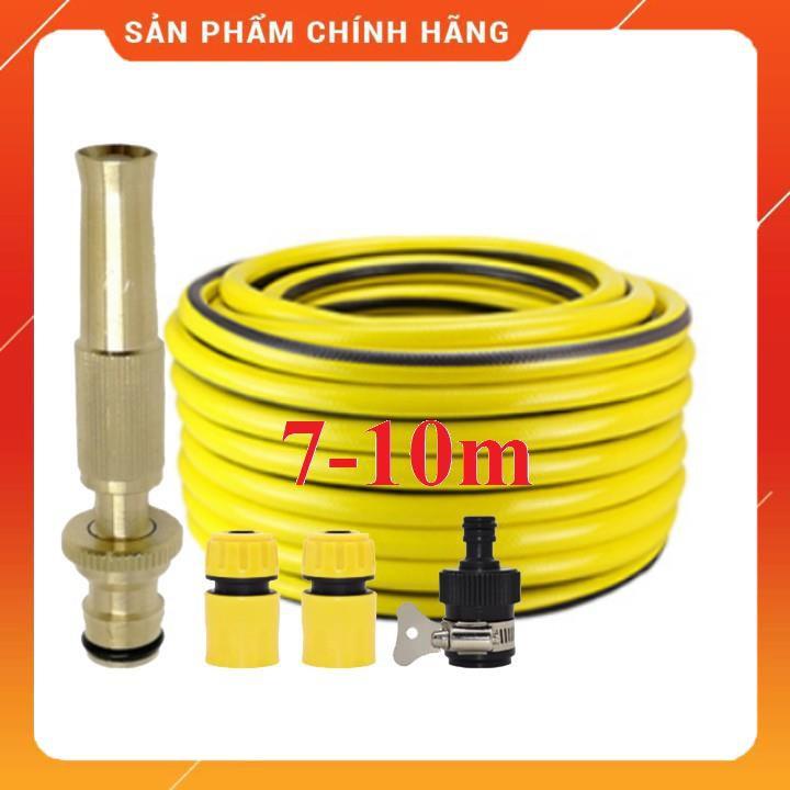 Vòi Xịt Nước️️ Bộ dây vòi xịt nước rửa xe, tưới cây , tăng áp 3 lần, loại 7m, 10m 206587 cút sập, nối đen