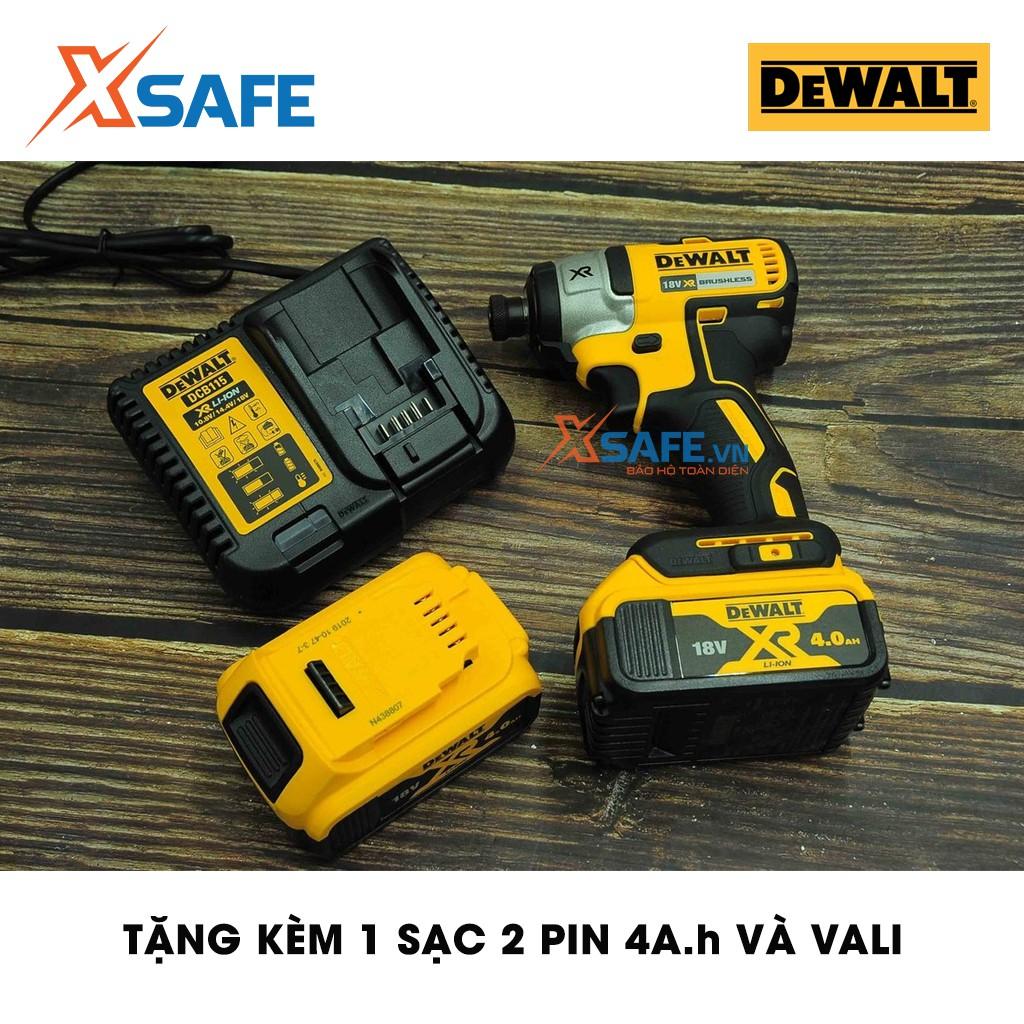 Máy vặn vít động lực dùng pin DEWALT DCF887M2 Tặng kèm 1 sạc, 2 pin 4A.h, 1 vali Máy dùng pin 18V chính hãng