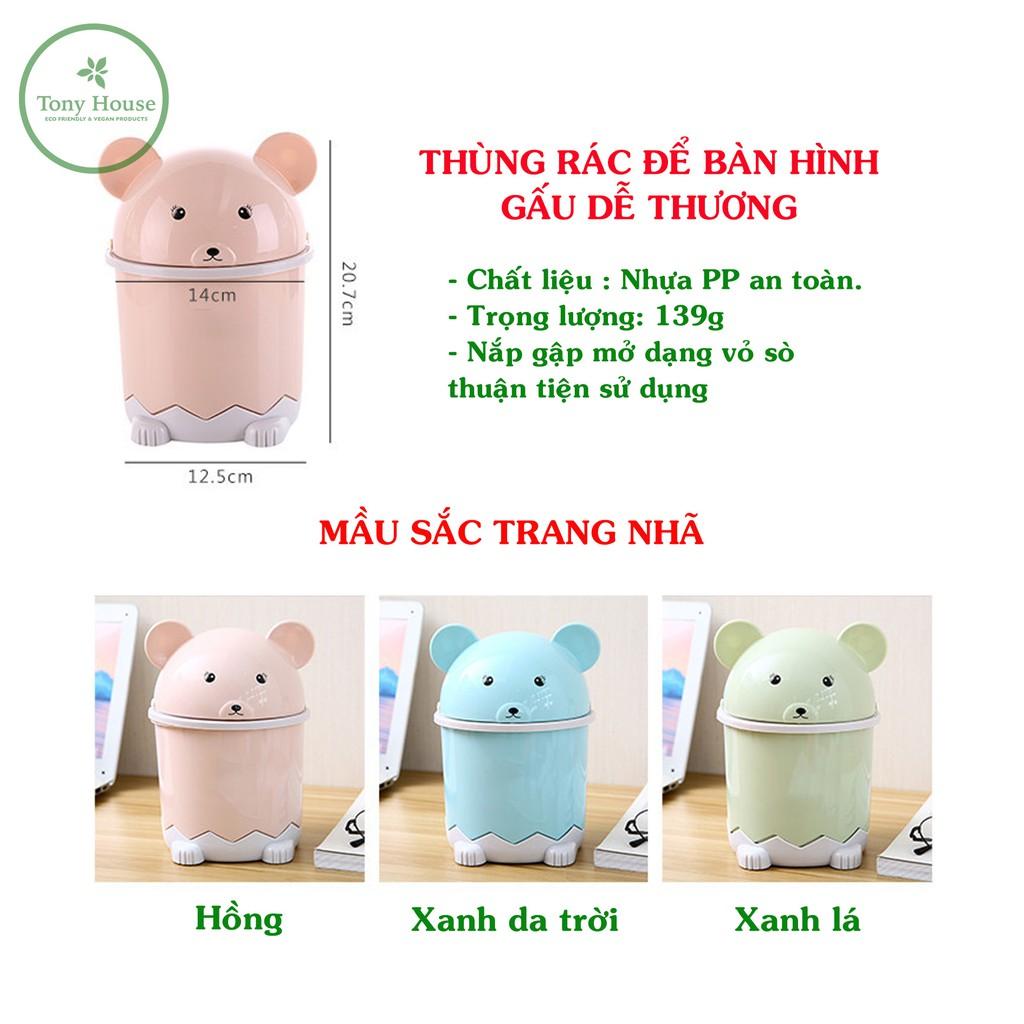 Thùng rác mini để bàn hình gấu dễ thương