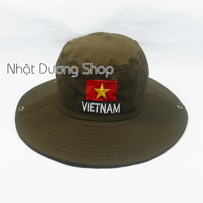 Nón tai bèo nam Việt Nam vành rộng chống nắng, có nút bấm thích hợp cho ace làm ngoài trời hoặc đi mùa hè xanh