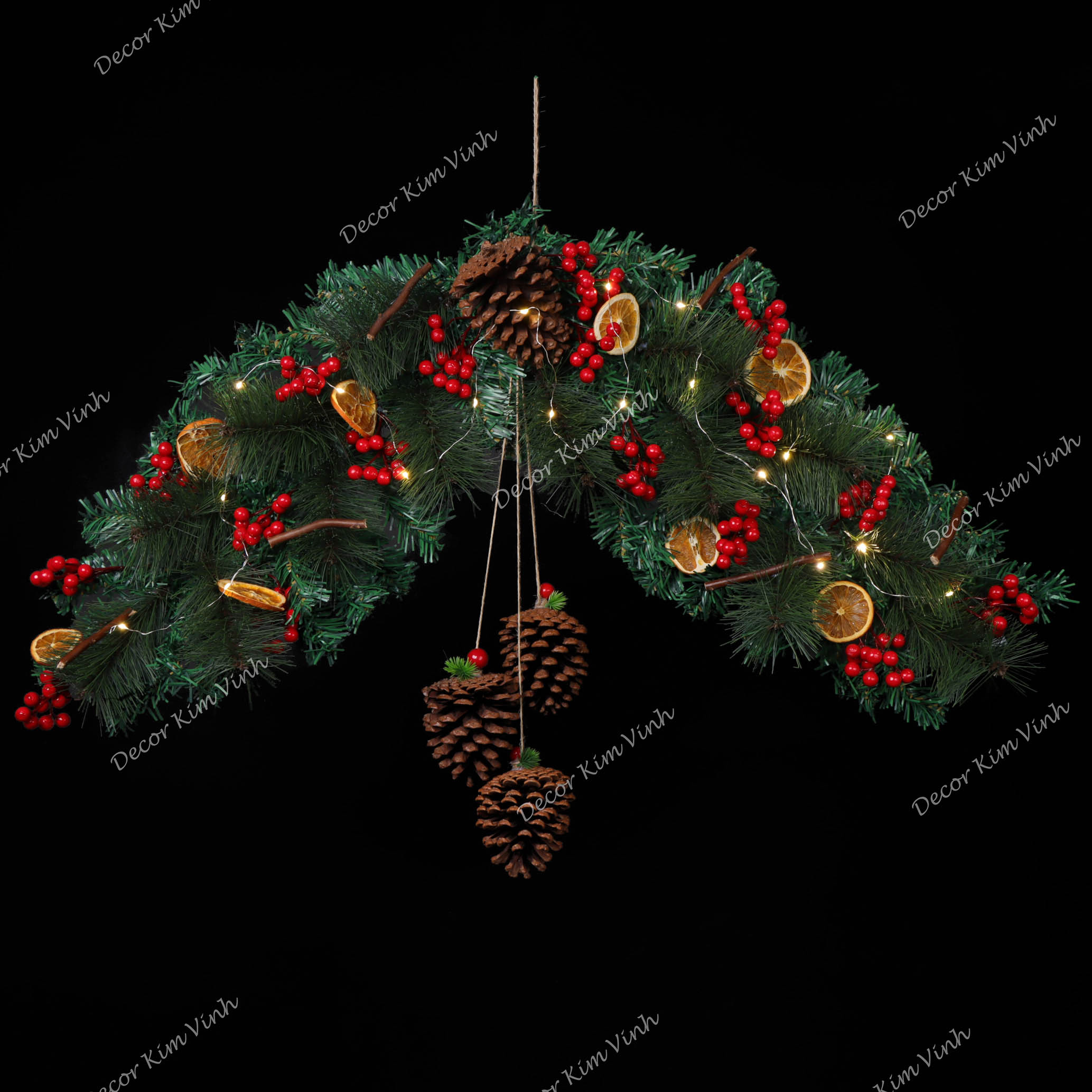 Dây Treo Đối Xứng DX03 Dây Treo Lát Cam Trang Trí Giáng Sinh Kèm đèn