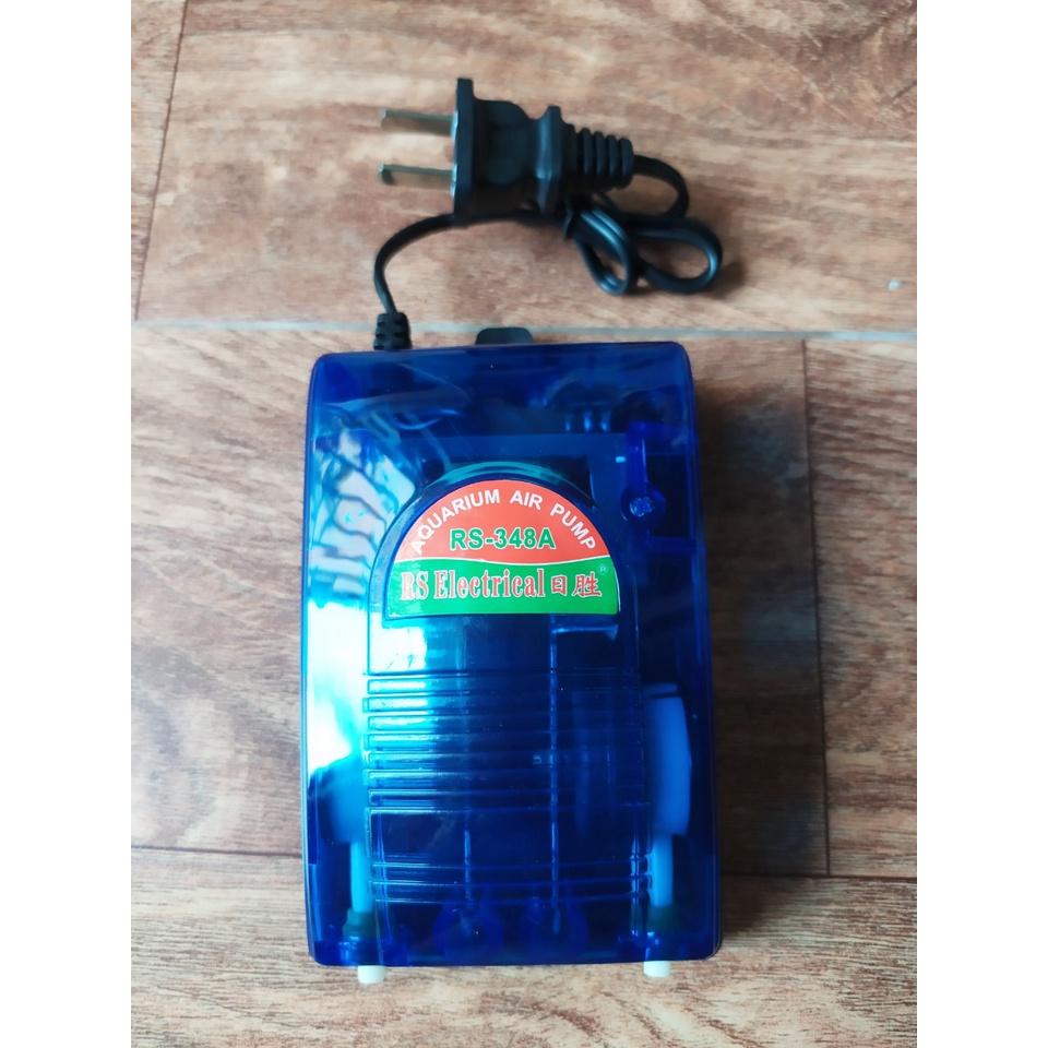 Máy sủi oxy RS 348A máy sục khí.+ 2 cục sủi+ 2m dây.