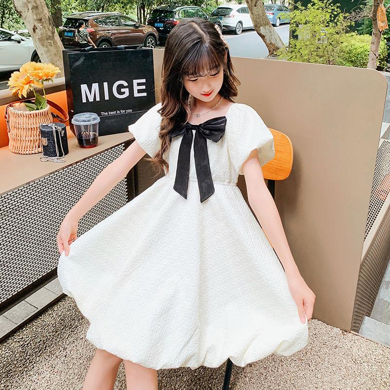 DONGSHOP HOT Cô gái ăn mặc mùa hè 2023 trẻ em mùa hè tây thời trang trẻ em váy công chúa cô gái trung bình lớn bé váy