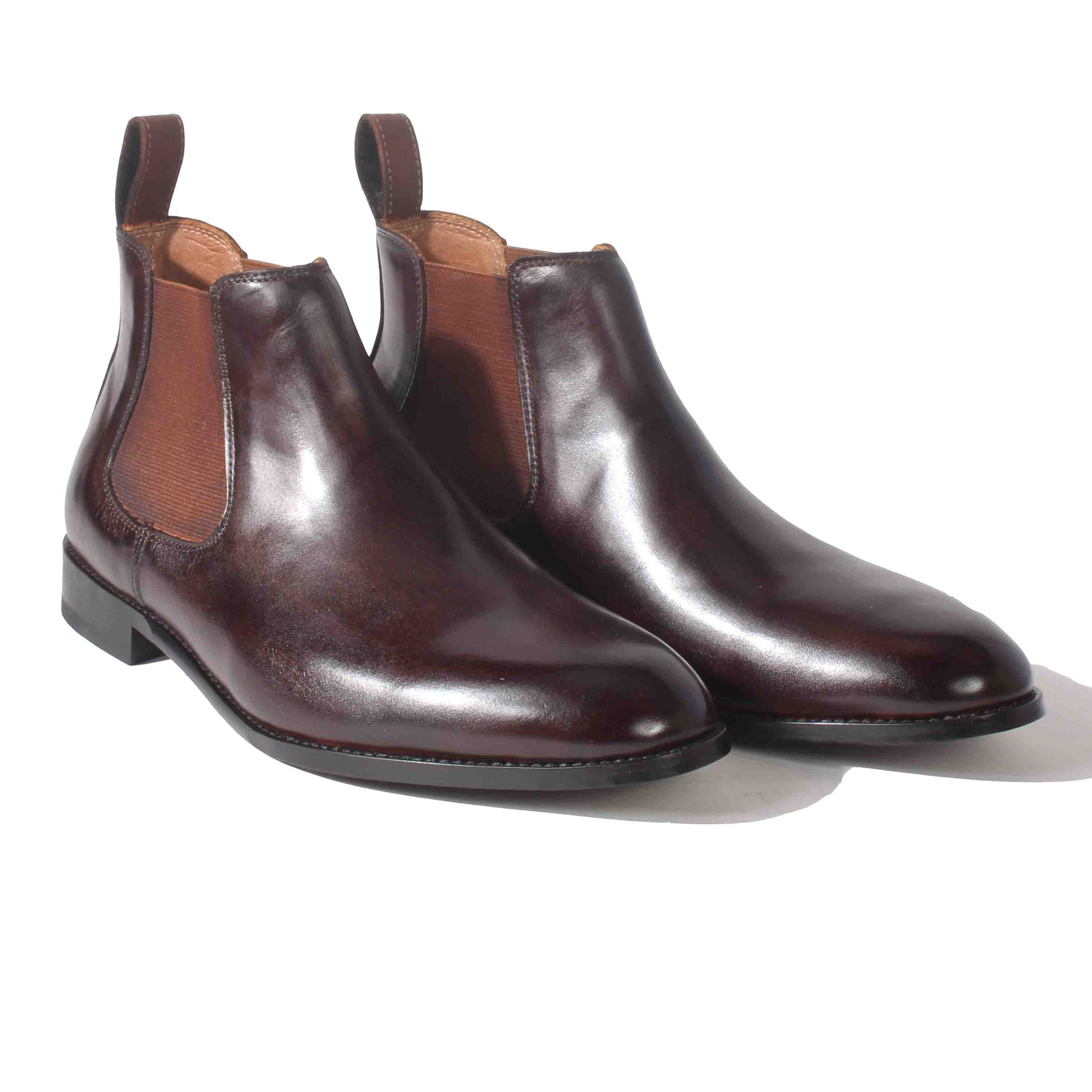 Giày Bốt Da Banuli Nam H1CS1M0 - Giày Chelsea Boots (Hand-dyed Patina on leather, Blake Stitch construction)