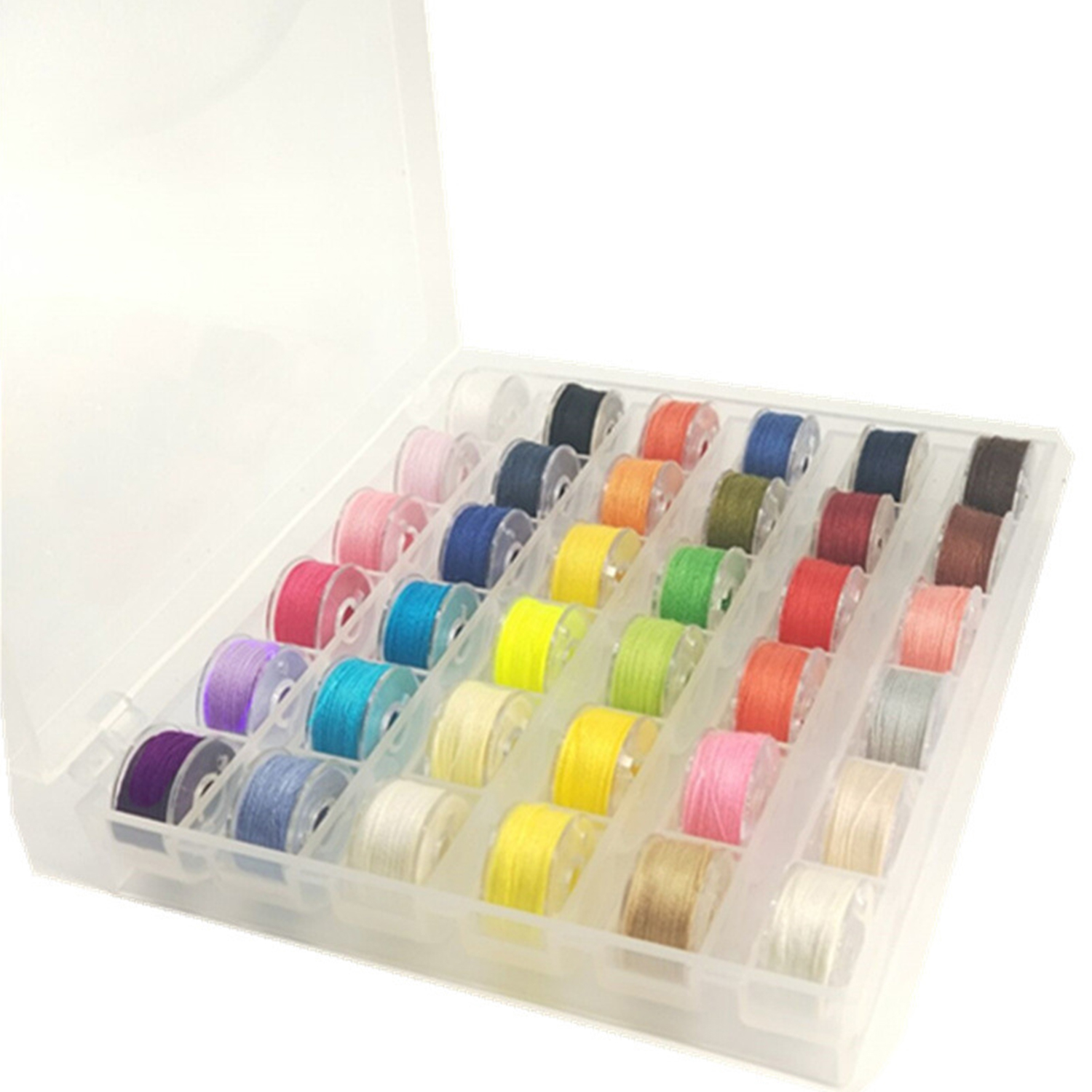 Bộ chỉ may với hộp đựng suốt cho máy may gồm 36 cuộn