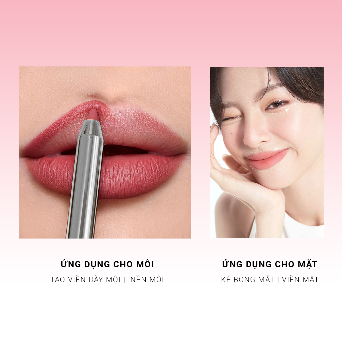 Bộ đôi M.O.I SON TINT LÌ NHẸ MÔI LÂU TRÔI 12H LOLLIPOPS - Matte Lasting Lip Tint - Lollipops và Chì kẻ viền môi đa năng Perfect Shape Lip Liner