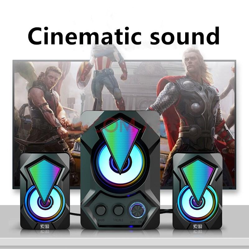 RGB Light Máy tính Bluetooth Loa đa phương tiện Nhà hát Subwofer Power Center Power Music Hỗ trợ cho loa PC màu máy tính xách tay máy tính để bàn: 2.1 Phiên bản tiêu chuẩn