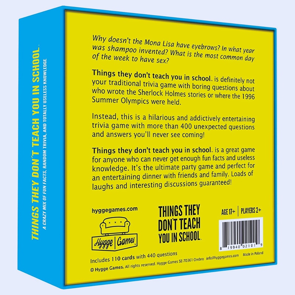 Trò chơi Board Game Things they don´t teach you in school Party Trivia Card Game