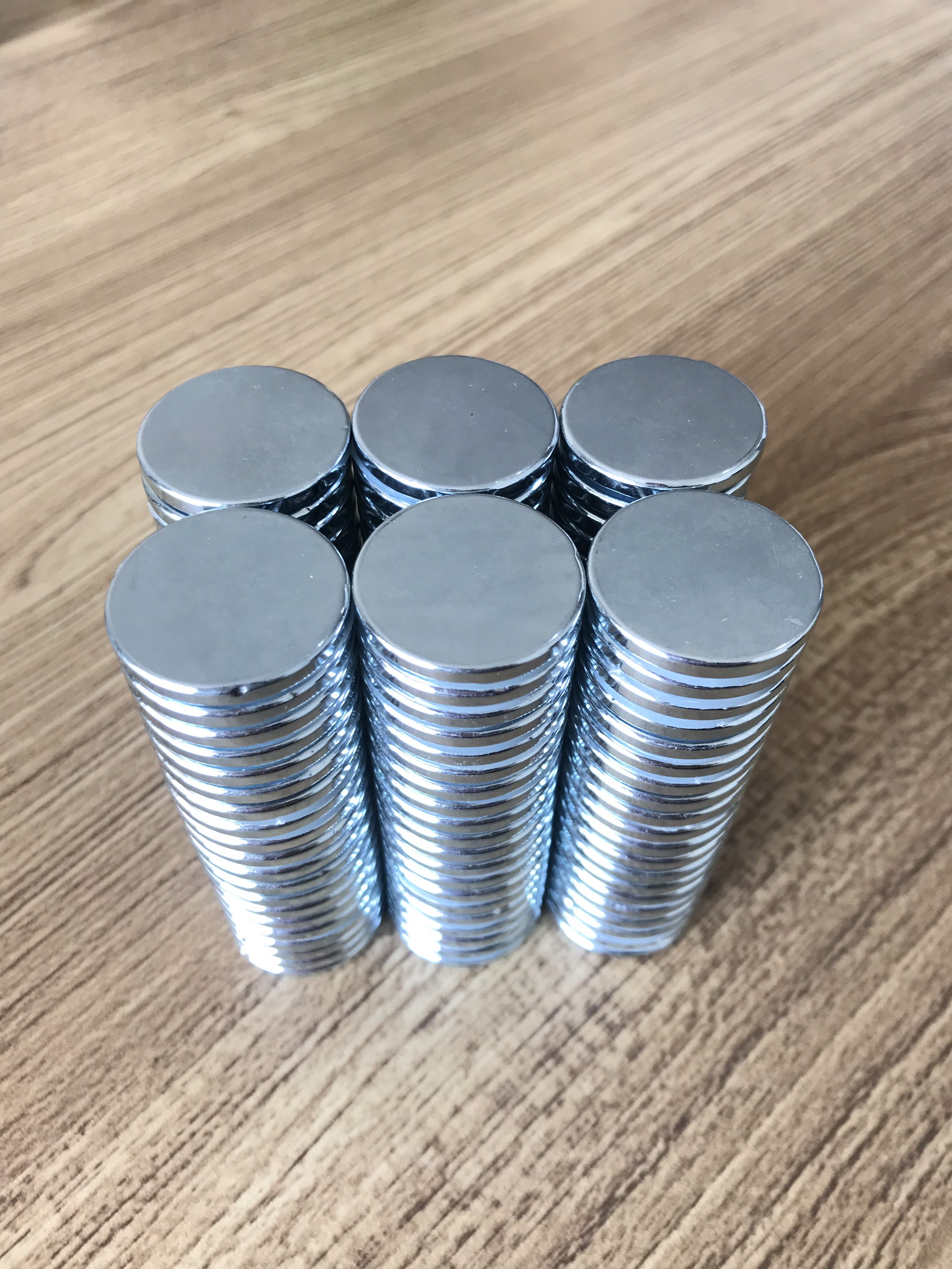 10 Viên Nam Châm Đất Hiếm Loại Tròn 25x3mm Mạ Kẽm Lực Từ N35 Cực Mạnh