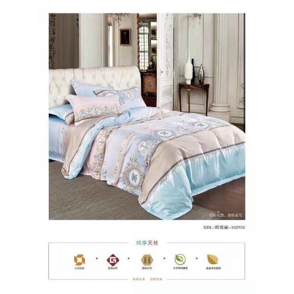 Drap tencel cao cấp chính hãng bộ chăn ga 5 món ÔM DÂY KHOÁ nệm 5-27p