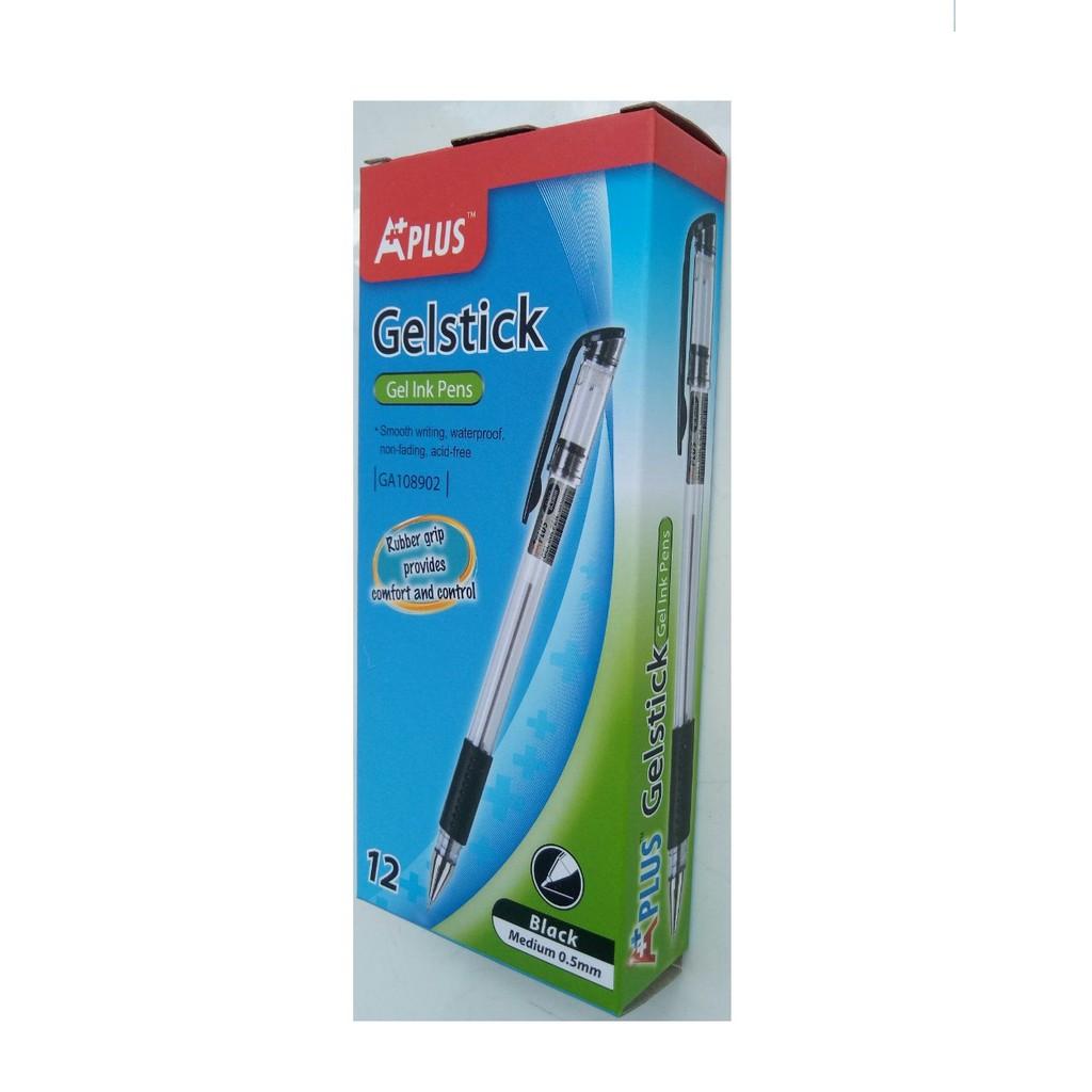 Combo hộp 12 cây bút gel GA108902 đen/đỏ/tím/xanh 0.5mm