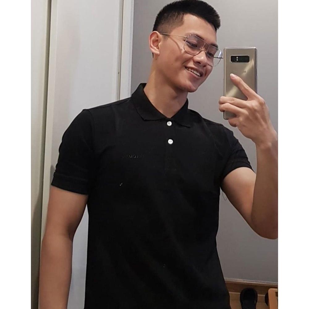 Áo polo nam AR chất thoáng khí thoải mái vải cotton trơn BASIC