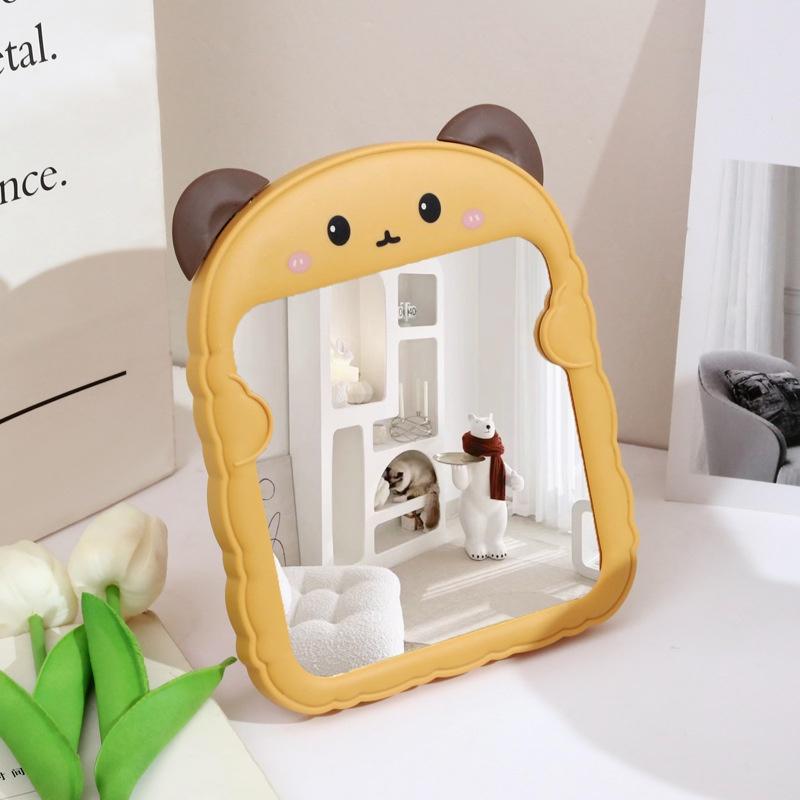 Gương trang điểm để bàn, gương để bàn tai gấu mini decor phòng xinh xắn