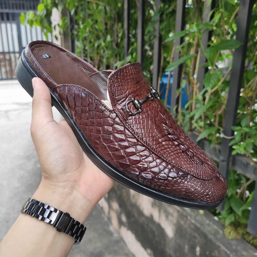 Giày Sục Nam Loại Cao Cấp. Da chân cá sấu siêu đẹp GS1N