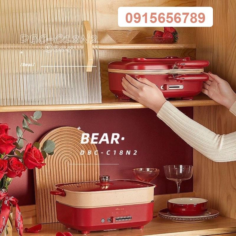 Bếp Điện Đa Năng Cao Cấp 3 Khay Tháo Rời DBC-C18N2 Màu Đỏ Full Bộ Bảo Hành 12 Tháng. SẢN PHẨM HOT
