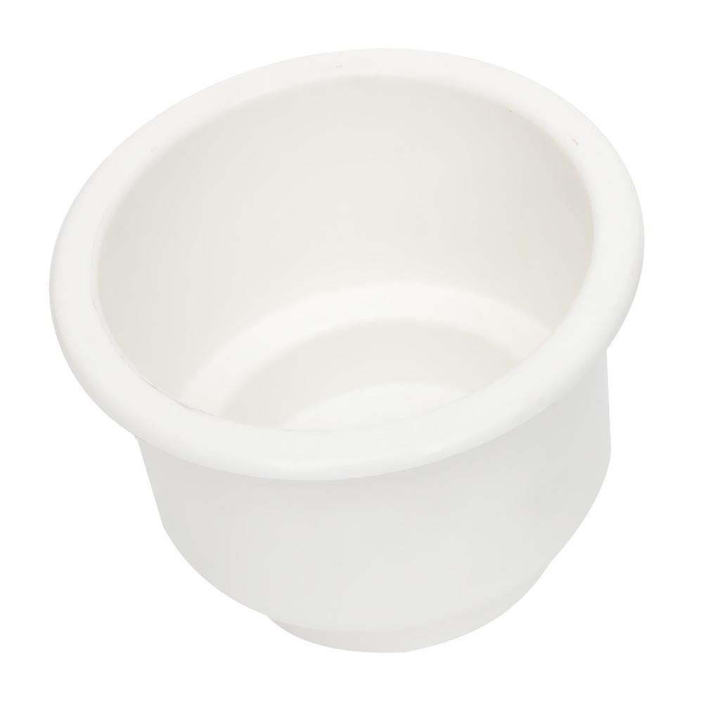 2x Boat Plastic White Recessed Cup Drink Holder for Marine Yacht Truck RV