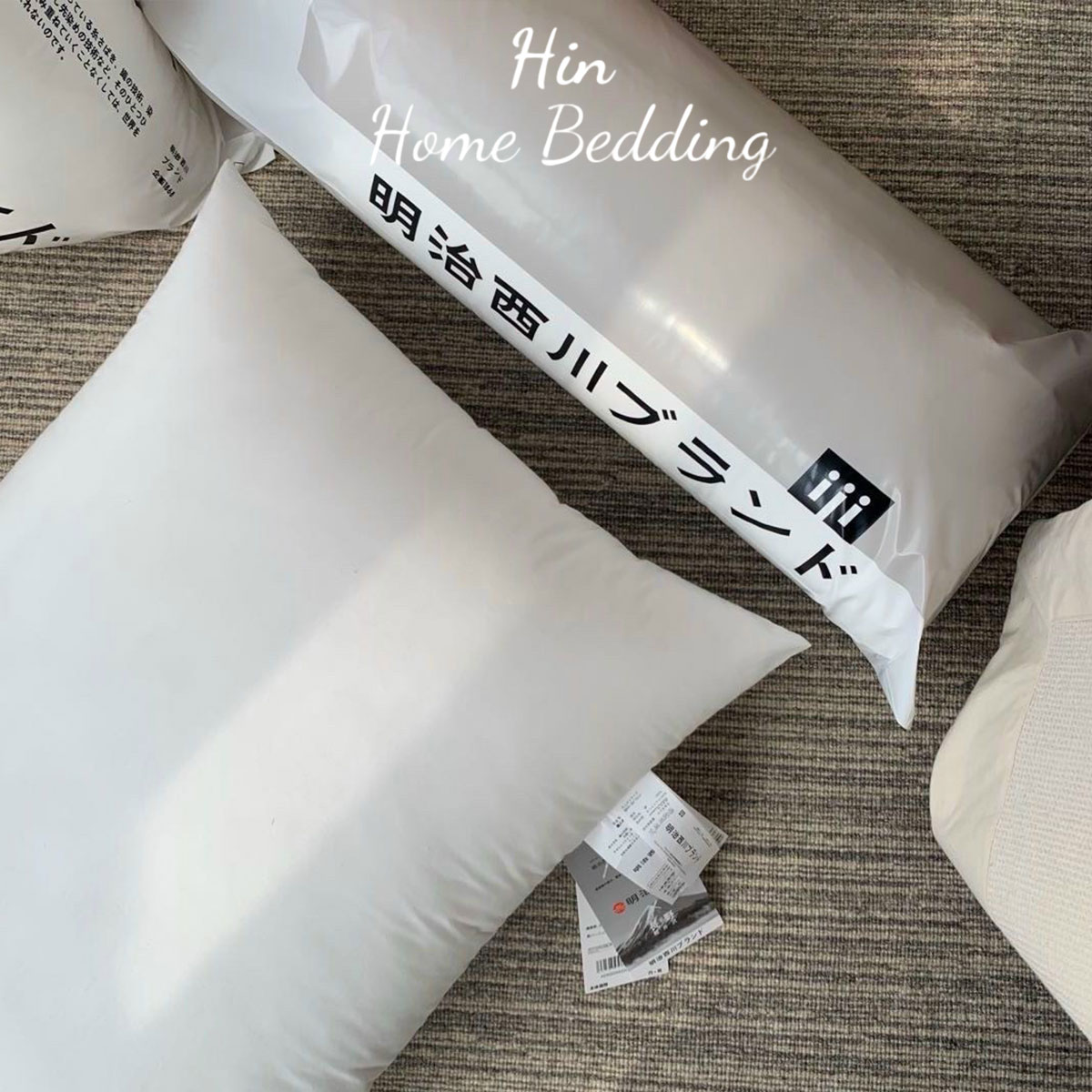 Gối Khách Sạn 50x70cm Hin Home Bedding Gối Ngủ Ruột Gối Lông Vũ Nhân Tạo Cao Cấp Gối Nhật Bản