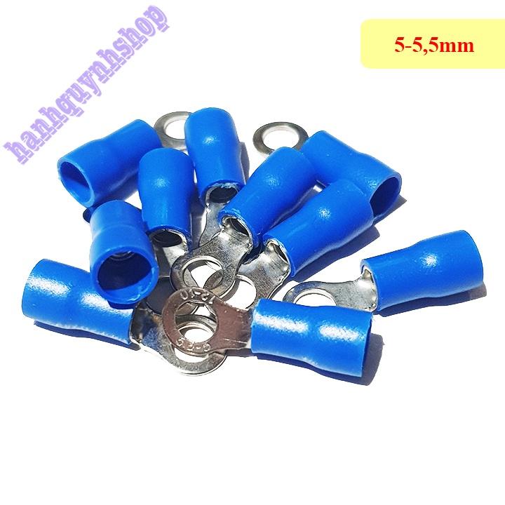 Đầu cốt dây điện tròn cos bọc nhựa cách điện 2-6mm loại đẹp (Gói 10 cái)