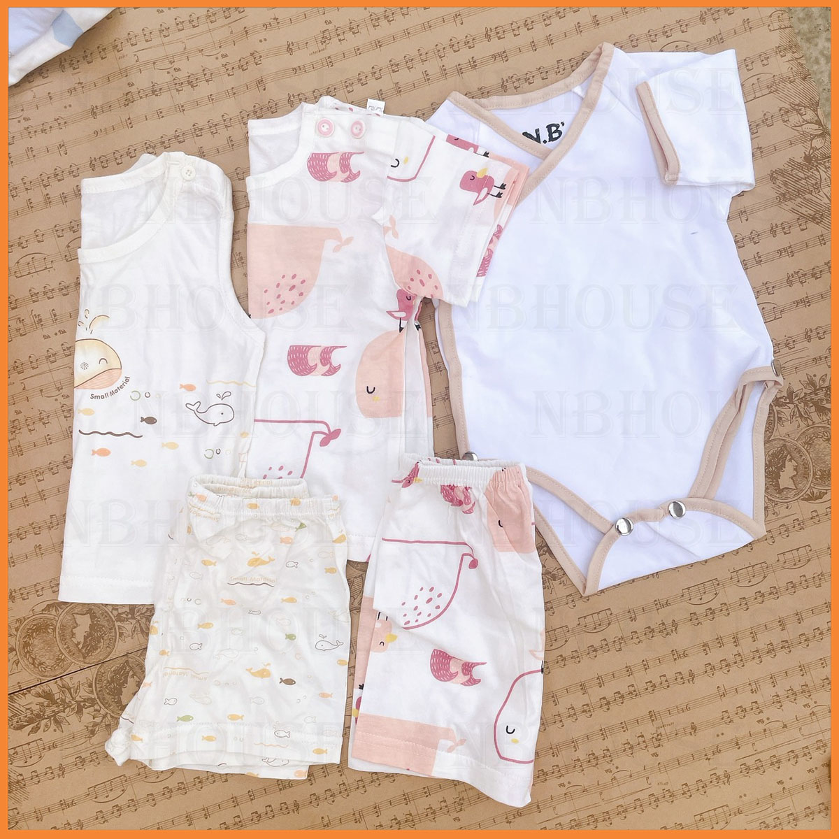 Set 3 Bộ Đồ Sơ Sinh Cotton Cho Bé Trai Và Bé Gái (Bộ Rời Ngắn, Bộ Liền Thân, Bộ Rời Sát Nách)