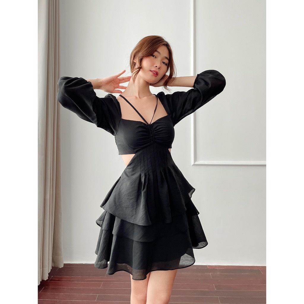 Đầm Xòe 3 Tầng Cut Out Lưng Qri Dress - D0488