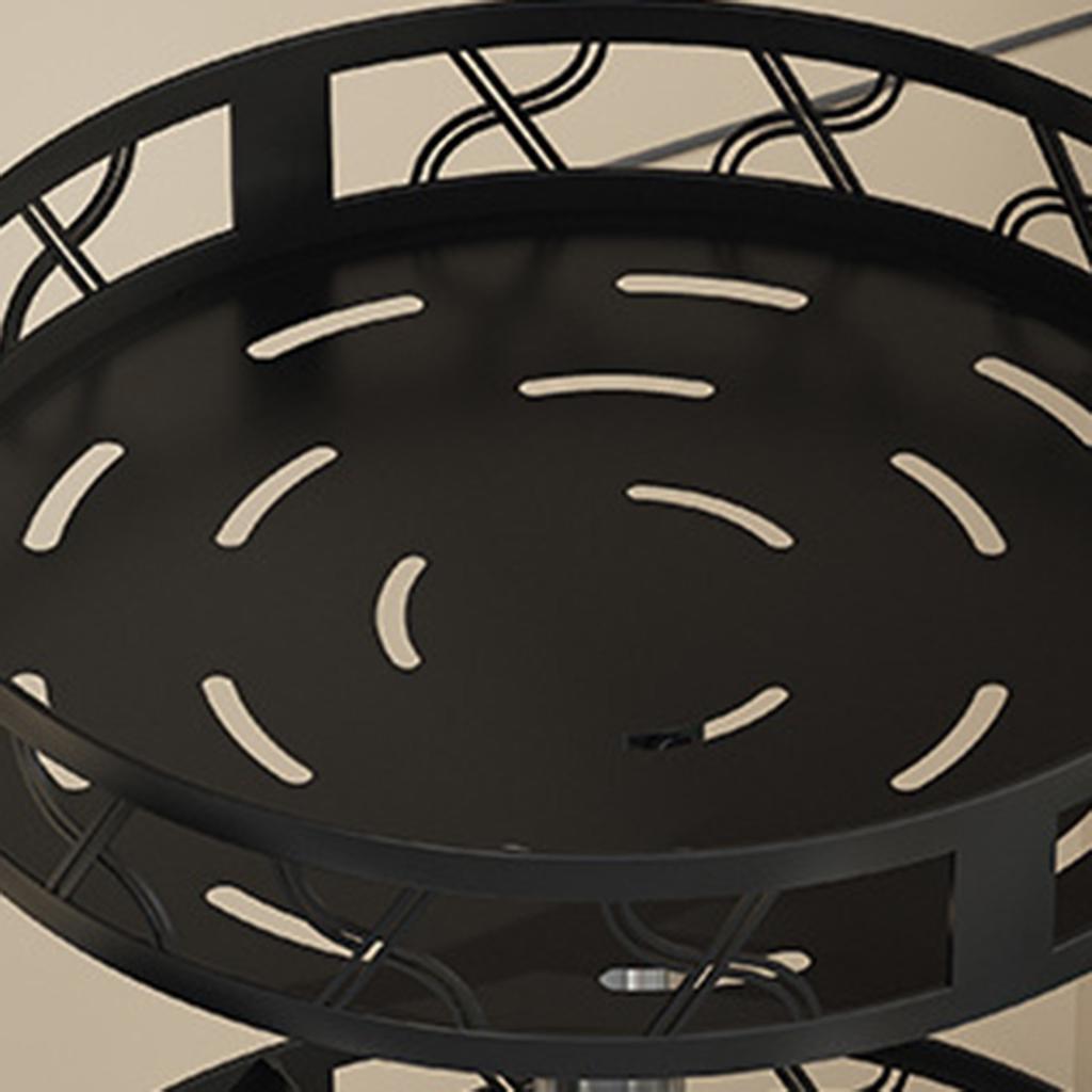 Turntable Spice Rack 9 inch Black Kitchen Spice Organizer for Cooking Jars