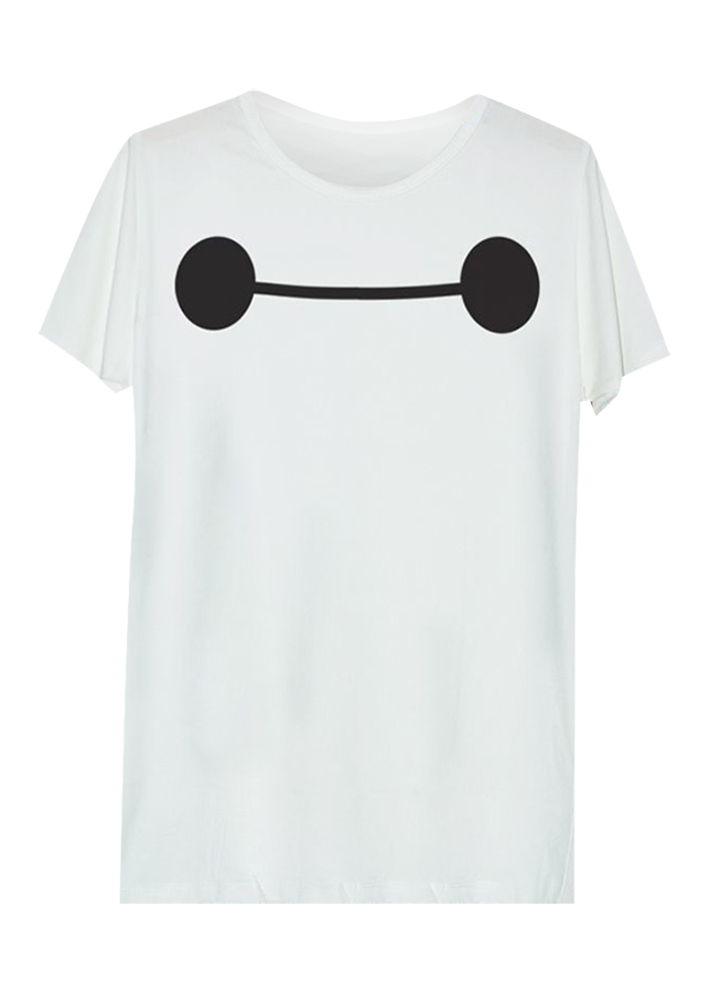 Áo phông tay màu Mặt Baymax ATFF242