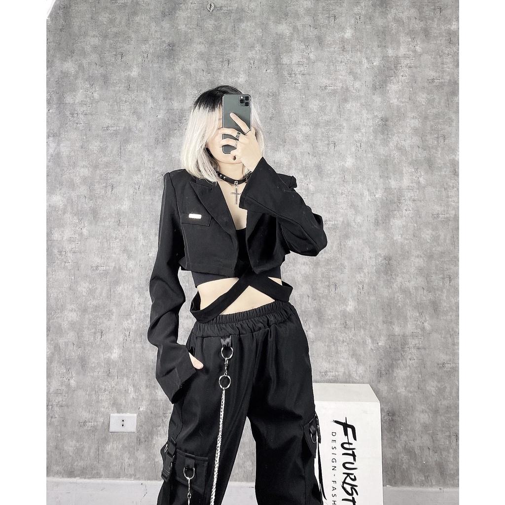 Áo Khoác Croptop Mix Dây Eo Đan Chéo Cá Tính FuturistiX AK158