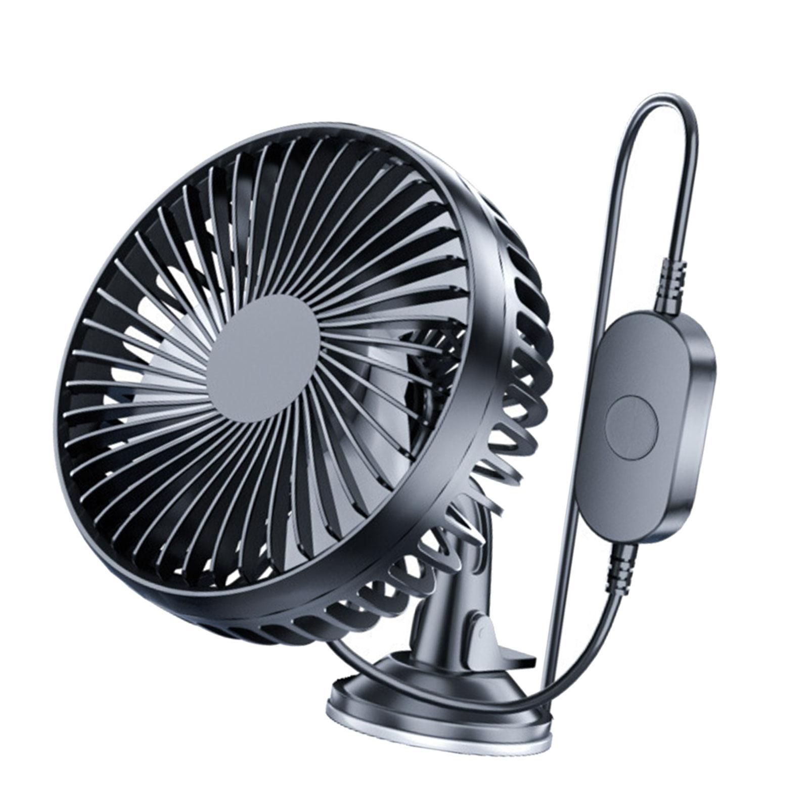 Electric Car Cooling Fan 12V 24V USB Sturdy Black Easily Install Strong Wind