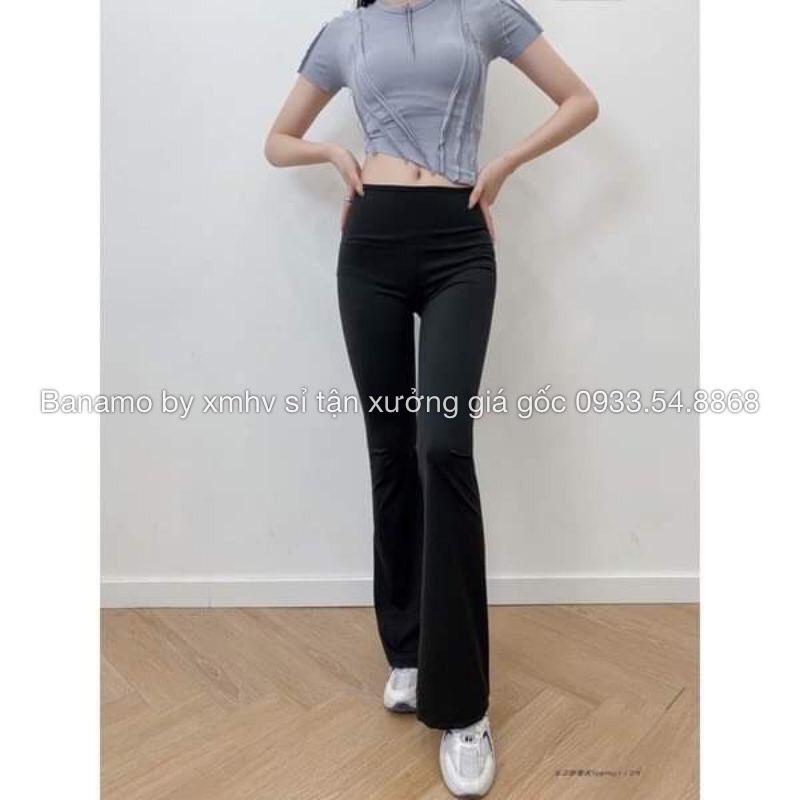 Quần ống loe nữ cạp cao quần legging nữ ôm ống loe lên from xinh tôn dáng 411