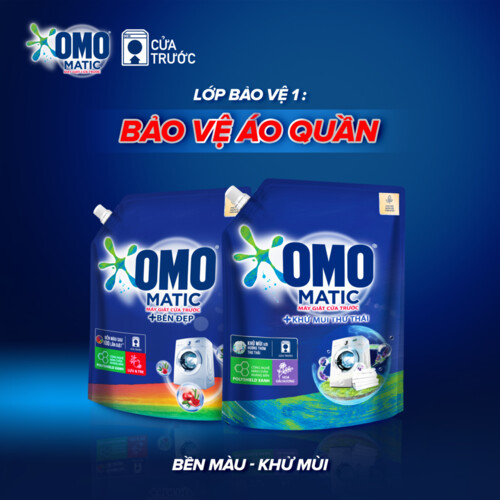 Túi Nước Giặt Omo Matic Comfort Cho Máy Giặt Cửa Trước Hương Lavender Khử MùI Thư TháI 2.9Kg