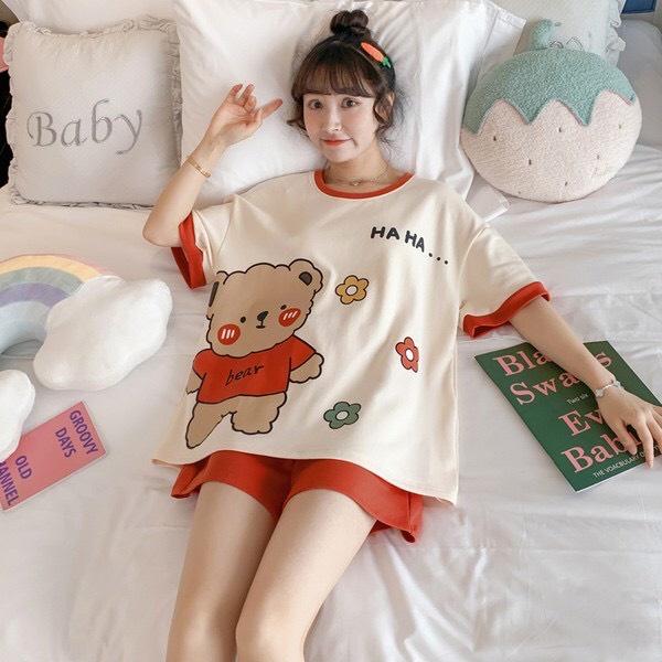 Đồ bộ cộc tay mặc nhà thời trang mới nhất - Chất liệu Cotton cao cấp 