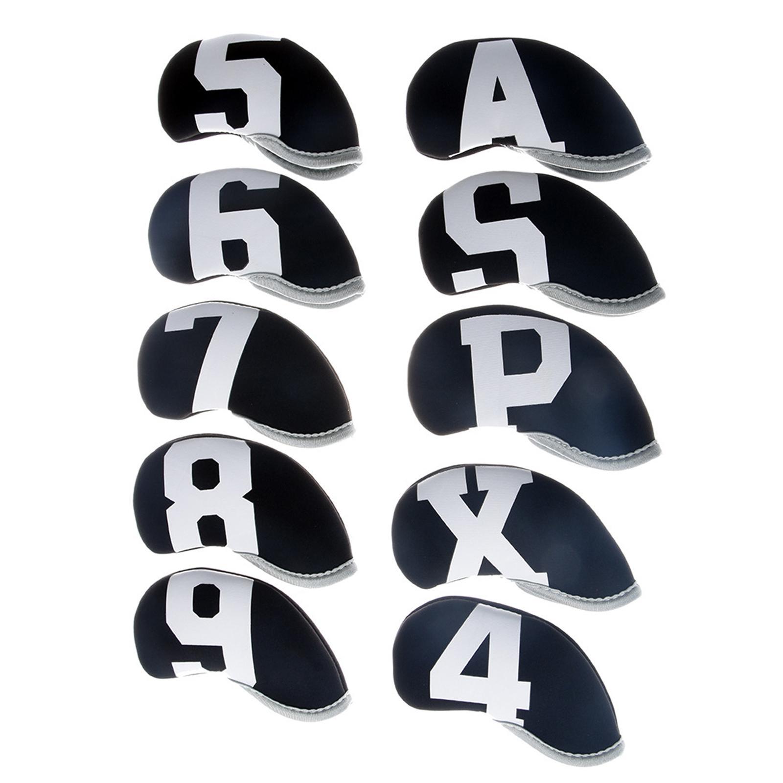 10x Neoprene Golf Iron Headcovers Anti Scratch Wedges Covers with Number Tag