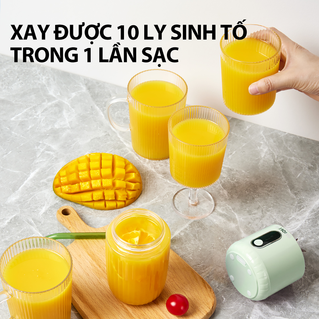 Máy Xay Sinh Tố Cầm Tay SAMONO Thể tích 350ML Công suất 40W Dao Inox 6 Lưỡi Pin 1200 mAh SW-Y6 HÀNG CHÍNH HÃNG