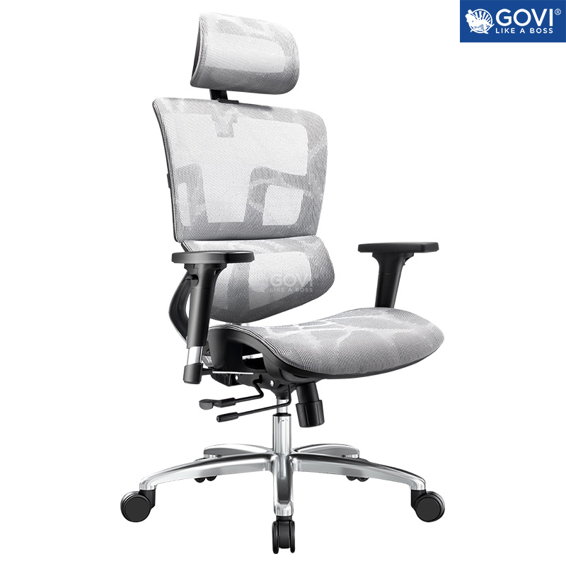 Ghế công thái học Ergonomic GOVI Solid S01 - Chất liệu cao cấp, thiết kế sang trọng, vải lưới nhập khẩu, tựa lưng êm ái