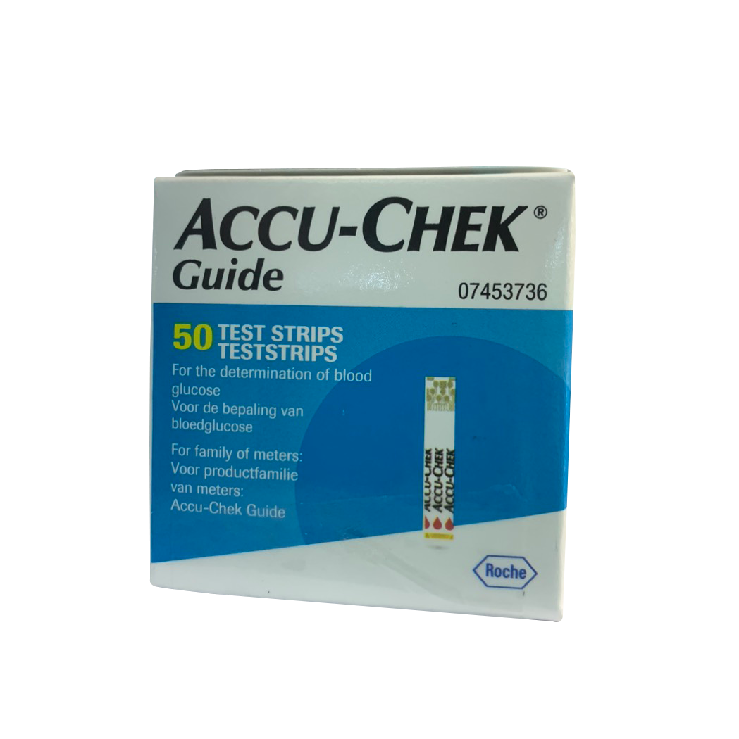 Que thử đường huyết Accu-Chek Guide, NK chính ngạch, SX tại Mỹ, Tem niêm phong và nhãn phụ tiếng việt đầy đủ, Hộp 25 - Hộp 50 que