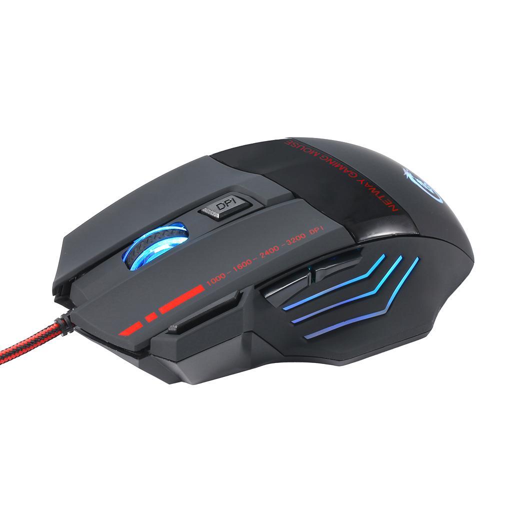 5500DPI 7Buttons LED USB Optical Wired Gaming Mouse for Pro Gamer