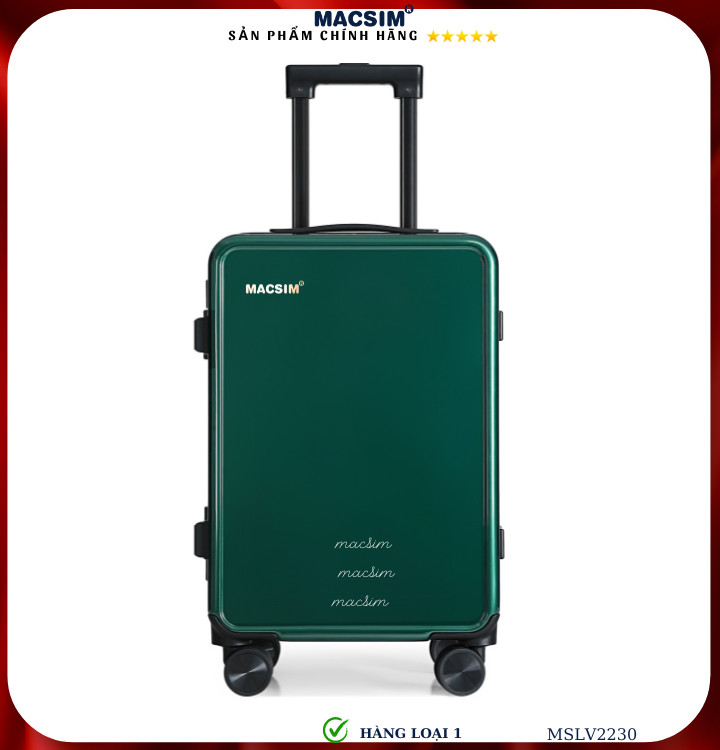 Vali cao cấp Macsim SMLV2230 cỡ 20 inch màu xanh đậm ( dark green)- Hàng loại 1