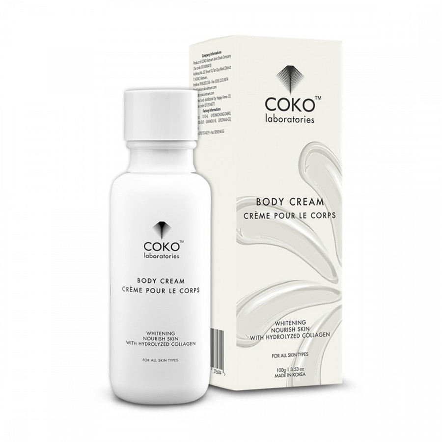 Kem Dưỡng Trắng Da Toàn Thân COKO Body Whitening Cream 100g Cấp Ẩm Và Bổ Sung Collagen Ngăn Ngừa Lão Hoá Cho Làn Da Săn Chắc Mềm Mịn – Hàng Chính Hãng